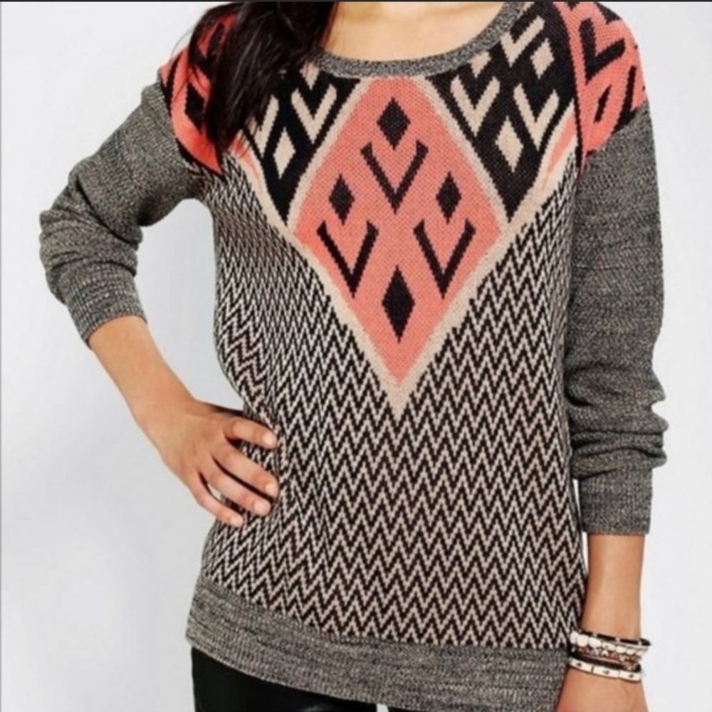 2/$15 Herringbone Tribal Sweater